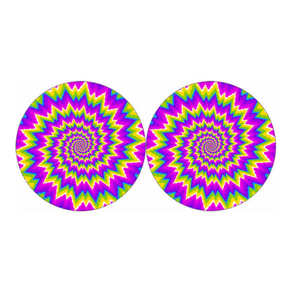 Abstract Spiral Moving Optical Illusion Car Coasters
