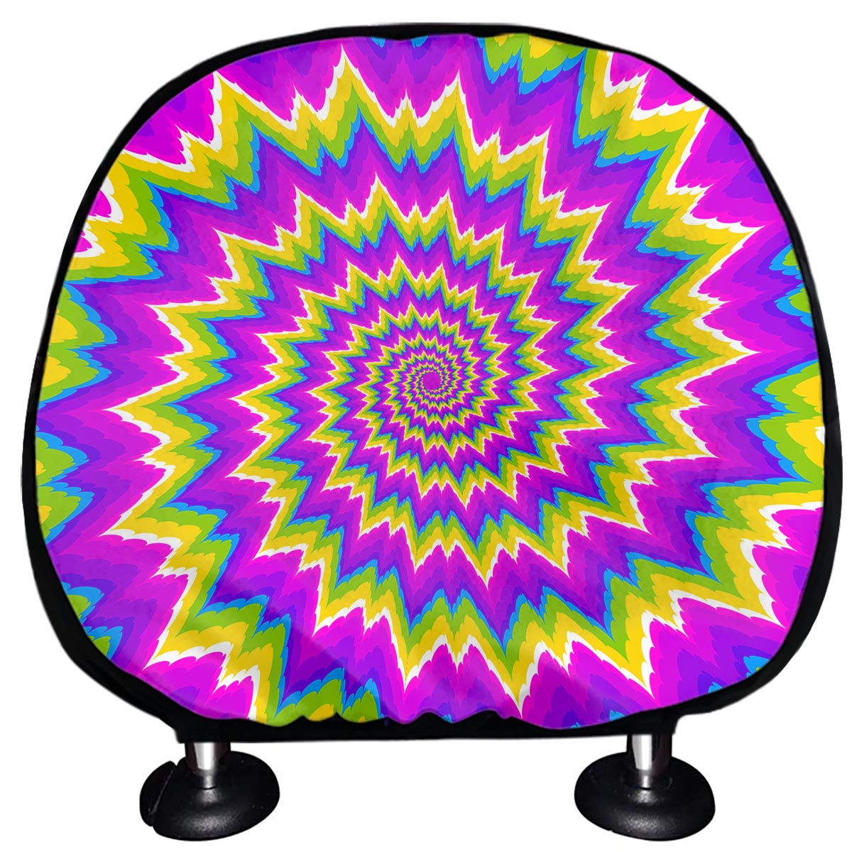 Abstract Spiral Moving Optical Illusion Car Headrest Covers