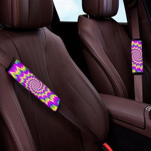 Abstract Spiral Moving Optical Illusion Car Seat Belt Covers
