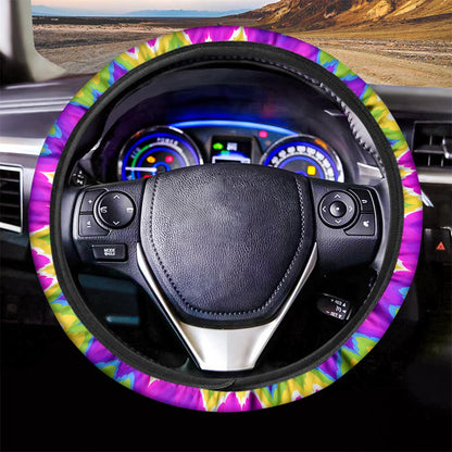 Abstract Spiral Moving Optical Illusion Car Steering Wheel Cover