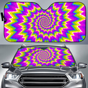 Abstract Spiral Moving Optical Illusion Car Sun Shade GearFrost
