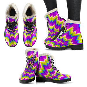 Abstract Spiral Moving Optical Illusion Comfy Boots GearFrost