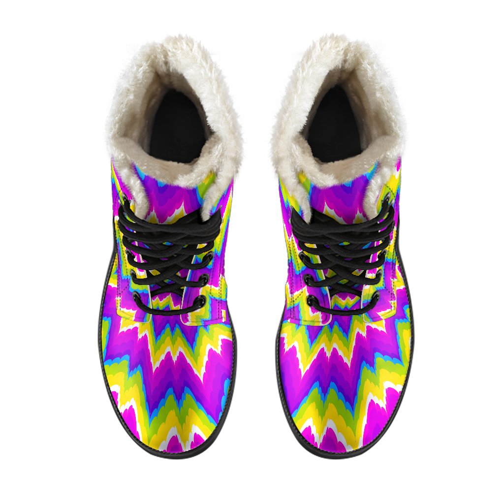 Abstract Spiral Moving Optical Illusion Comfy Boots GearFrost