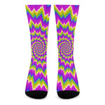 Abstract Spiral Moving Optical Illusion Crew Socks