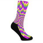 Abstract Spiral Moving Optical Illusion Crew Socks