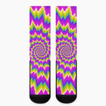 Abstract Spiral Moving Optical Illusion Crew Socks