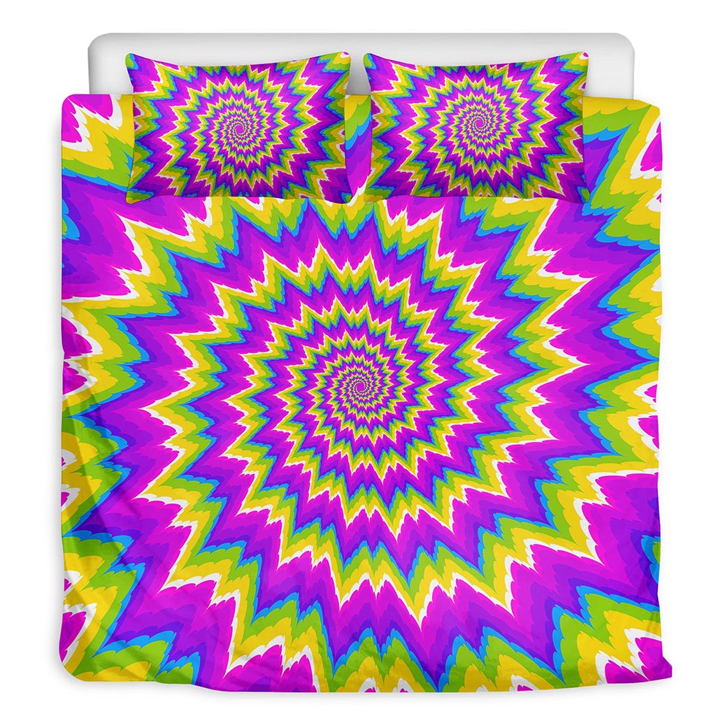 Abstract Spiral Moving Optical Illusion Duvet Cover Bedding Set