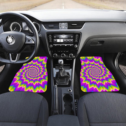 Abstract Spiral Moving Optical Illusion Front and Back Car Floor Mats