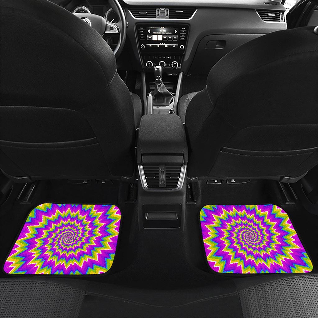 Abstract Spiral Moving Optical Illusion Front and Back Car Floor Mats
