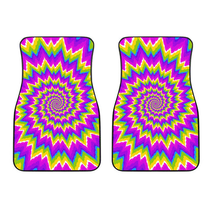 Abstract Spiral Moving Optical Illusion Front Car Floor Mats