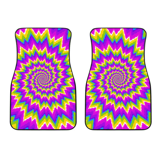 Abstract Spiral Moving Optical Illusion Front Car Floor Mats