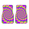 Abstract Spiral Moving Optical Illusion Front Car Floor Mats