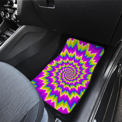 Abstract Spiral Moving Optical Illusion Front Car Floor Mats