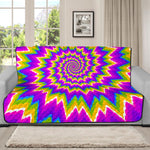 Abstract Spiral Moving Optical Illusion Futon Protector