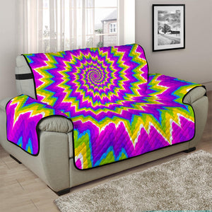 Abstract Spiral Moving Optical Illusion Half Sofa Protector