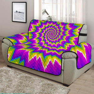 Abstract Spiral Moving Optical Illusion Half Sofa Protector