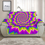 Abstract Spiral Moving Optical Illusion Half Sofa Protector