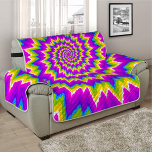 Abstract Spiral Moving Optical Illusion Half Sofa Protector