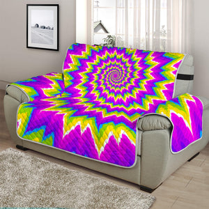 Abstract Spiral Moving Optical Illusion Half Sofa Protector