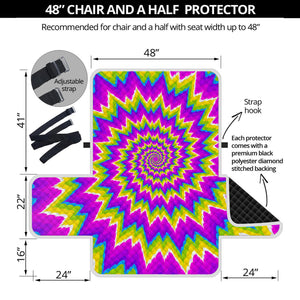 Abstract Spiral Moving Optical Illusion Half Sofa Protector