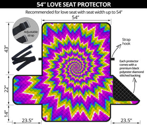 Abstract Spiral Moving Optical Illusion Loveseat Protector