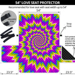 Abstract Spiral Moving Optical Illusion Loveseat Protector