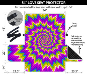 Abstract Spiral Moving Optical Illusion Loveseat Protector