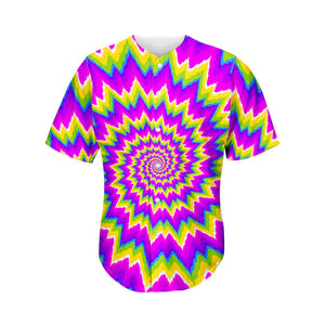 Abstract Spiral Moving Optical Illusion Men's Baseball Jersey