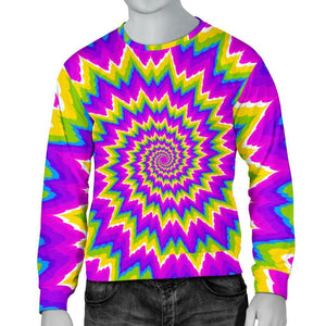 Abstract Spiral Moving Optical Illusion Men's Crewneck Sweatshirt GearFrost