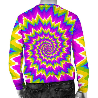 Abstract Spiral Moving Optical Illusion Men's Crewneck Sweatshirt GearFrost
