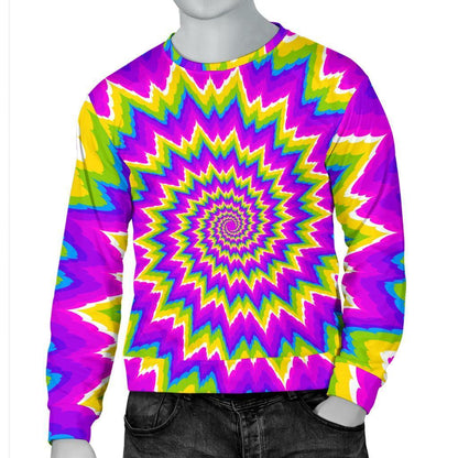 Abstract Spiral Moving Optical Illusion Men's Crewneck Sweatshirt GearFrost