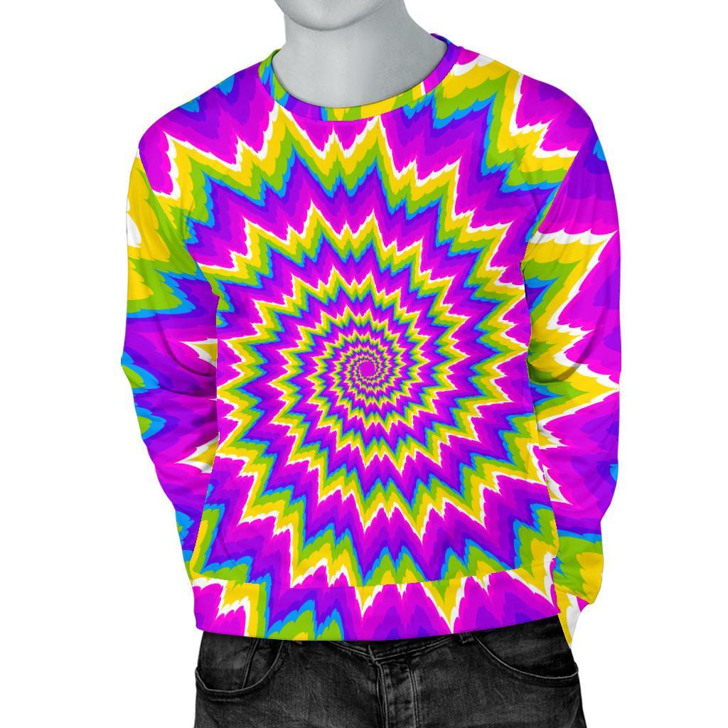 Abstract Spiral Moving Optical Illusion Men's Crewneck Sweatshirt GearFrost