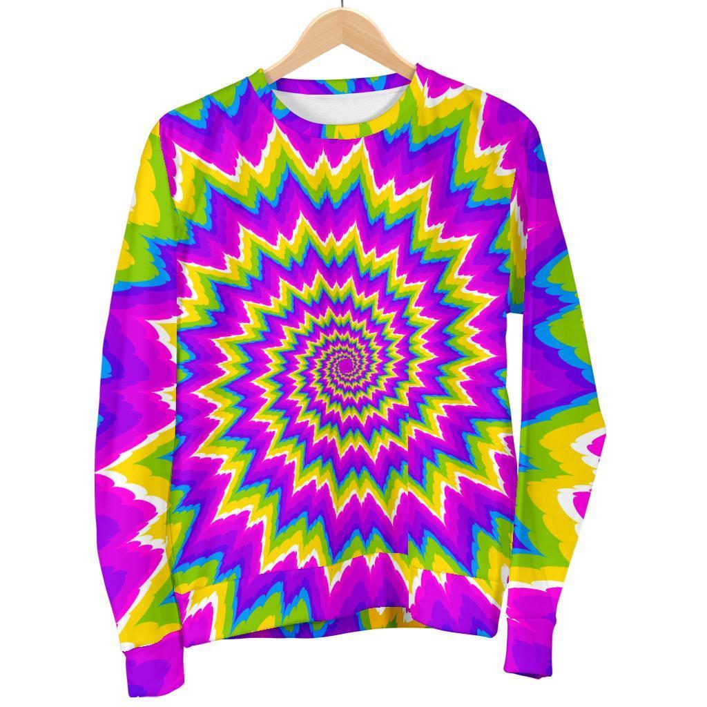 Abstract Spiral Moving Optical Illusion Men's Crewneck Sweatshirt GearFrost