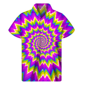 Abstract Spiral Moving Optical Illusion Men's Short Sleeve Shirt