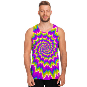 Abstract Spiral Moving Optical Illusion Men's Tank Top