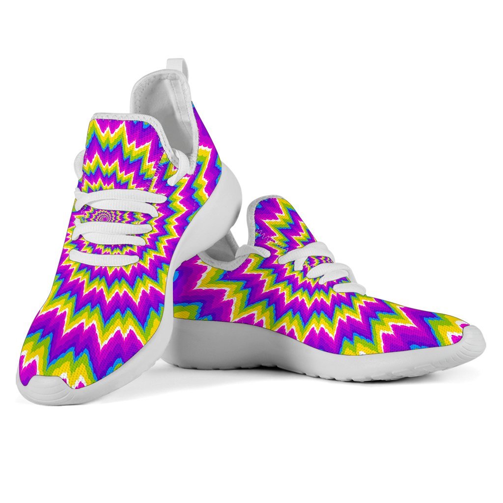 Abstract Spiral Moving Optical Illusion Mesh Knit Shoes GearFrost