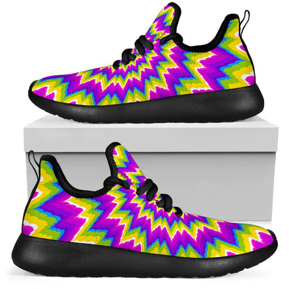 Abstract Spiral Moving Optical Illusion Mesh Knit Shoes GearFrost