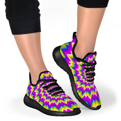 Abstract Spiral Moving Optical Illusion Mesh Knit Shoes GearFrost