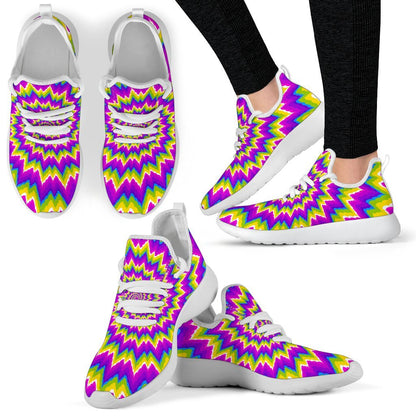 Abstract Spiral Moving Optical Illusion Mesh Knit Shoes GearFrost