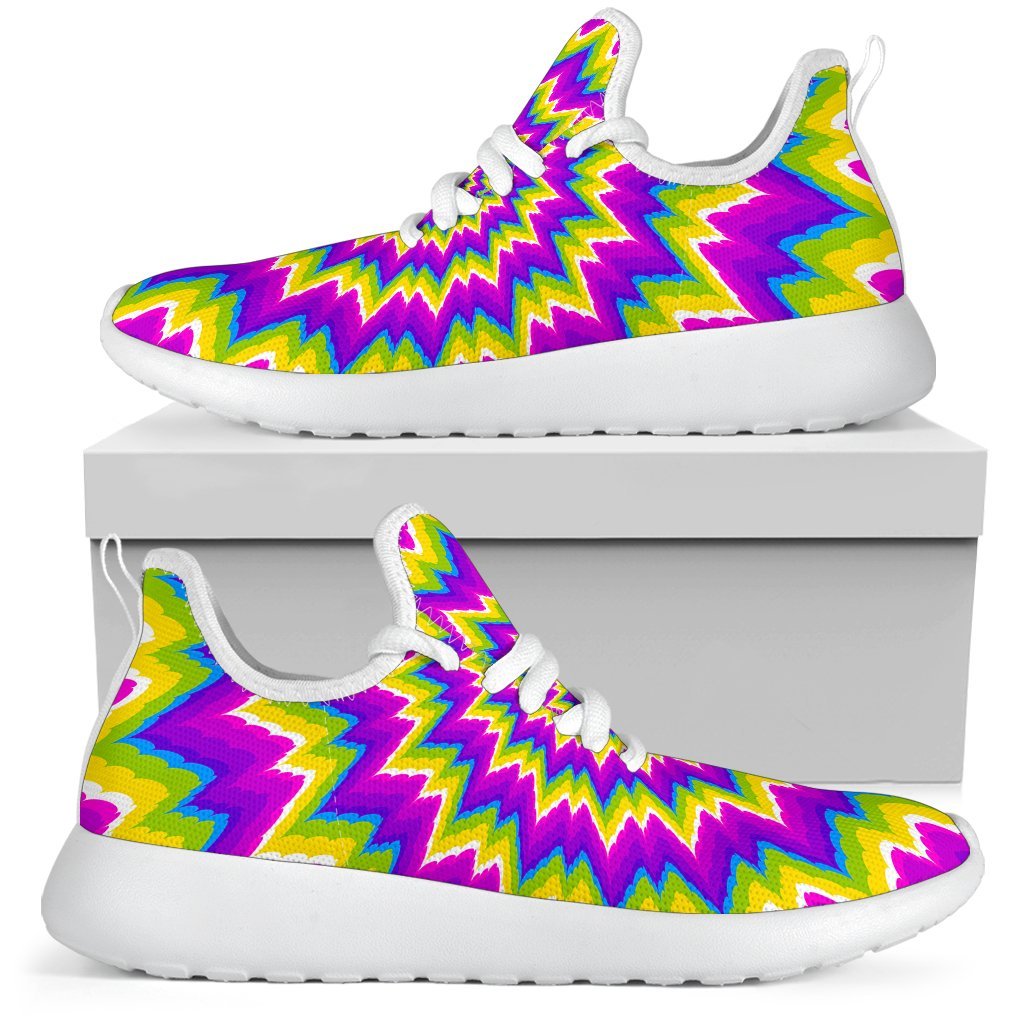 Abstract Spiral Moving Optical Illusion Mesh Knit Shoes GearFrost