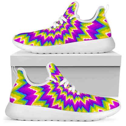 Abstract Spiral Moving Optical Illusion Mesh Knit Shoes GearFrost