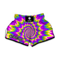 Abstract Spiral Moving Optical Illusion Muay Thai Boxing Shorts
