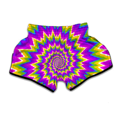 Abstract Spiral Moving Optical Illusion Muay Thai Boxing Shorts