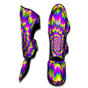 Abstract Spiral Moving Optical Illusion Muay Thai Shin Guard