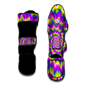 Abstract Spiral Moving Optical Illusion Muay Thai Shin Guard