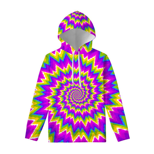 Abstract Spiral Moving Optical Illusion Pullover Hoodie