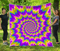 Abstract Spiral Moving Optical Illusion Quilt