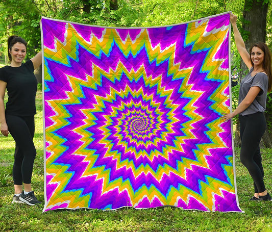 Abstract Spiral Moving Optical Illusion Quilt