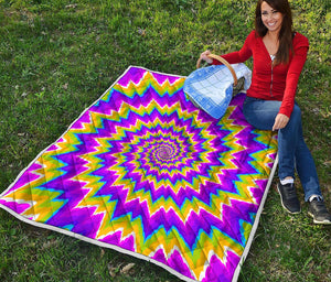 Abstract Spiral Moving Optical Illusion Quilt