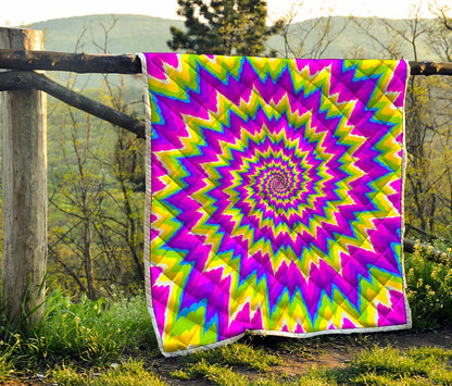 Abstract Spiral Moving Optical Illusion Quilt